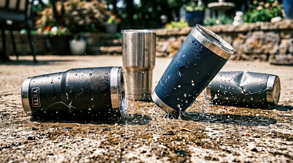 dropped insulated tumblers survive concrete