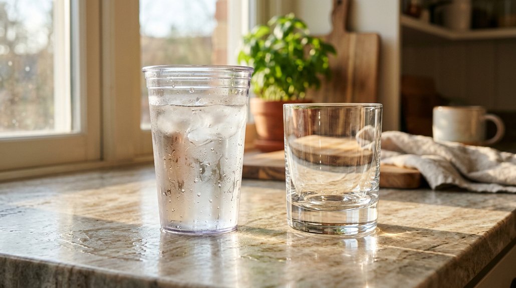 plastic or glass tumbler